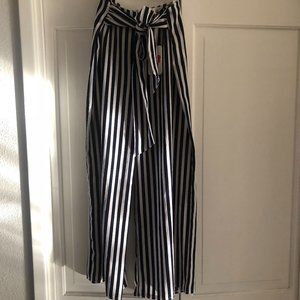 Navy & white palazzo pants